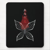 Crimson Rain zocht naar bloem met vlinder Muismat (Voorkant)