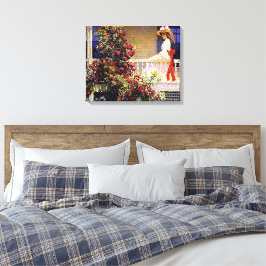 Crimson Rambler Canvas Afdruk (Insitu (Slaapkamer))