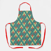 Crimson Red Aardbeienfruit, Bloesems & Runners Schort (Voorkant)