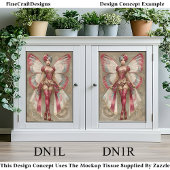 Crimson Red Adult Fairy in Corset DN1L Decoupag Tissuepapier