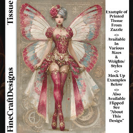 Crimson Red Adult Fairy in Corset DN1L Decoupag Tissuepapier