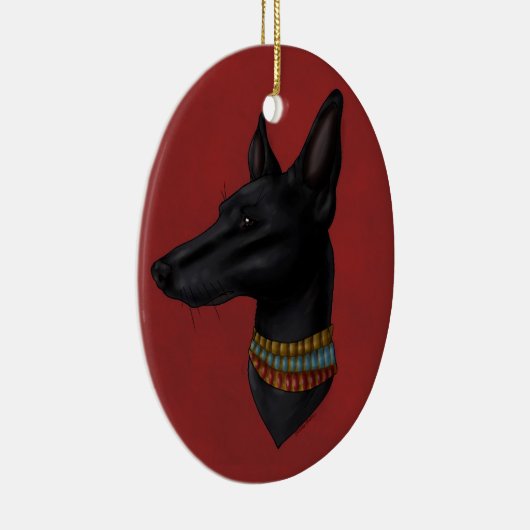 Crimson Red Anubis Ornament (Rechts)