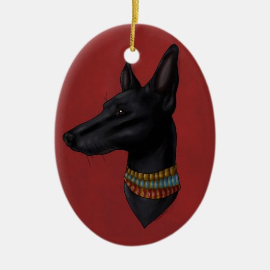 Crimson Red Anubis Ornament (Voorkant)