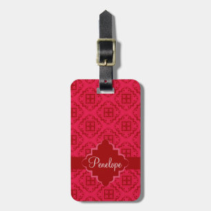 Crimson Red Arabesque Moroccan Bagagelabel