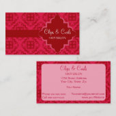 Crimson Red Arabesque Moroccan Visitekaartje (Voorkant / Achterkant)