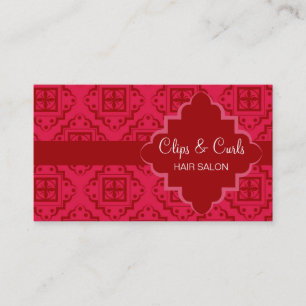 Crimson Red Arabesque Moroccan Visitekaartje