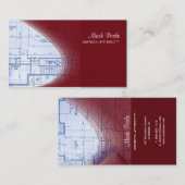 Crimson Red Architect visitekaartjes (Voorkant / Achterkant)