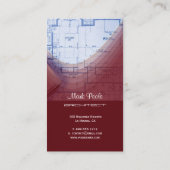 Crimson Red Architect visitekaartjes (Achterkant)