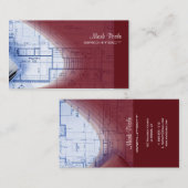 Crimson Red Architect visitekaartjes (Voorkant / Achterkant)