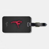 Crimson Red Ballet Dancer Bagagelabel (Achterkant horizontaal)