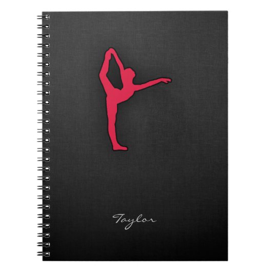 Crimson Red Ballet Dancer Notitieboek (Voorkant)