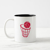 Crimson Red Basketball Tweekleurige Koffiemok (Links)