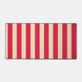 Crimson Red & Beige Striped Desk Mat – Customize (Voorkant)
