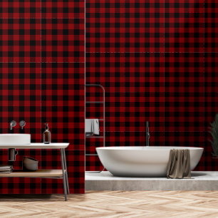 Crimson Red Black 3 Inch Lumberjack Buffalo Plaid Behang