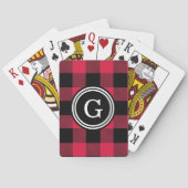 Crimson Red Black Buffalo Check Pset 1IR Pokerkaarten (Achterkant)