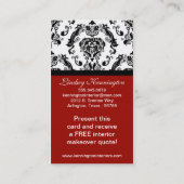 Crimson Red Black Damask Lace Visitekaartjes