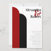 Crimson Red Black Ultra Modern Minimaal Kaart (Voorkant)