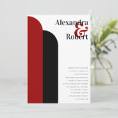 Crimson Red Black Ultra Modern Minimaal Kaart (Staand voorkant)