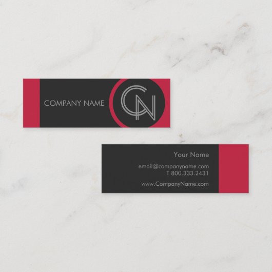 Crimson Red Bold Mini Visitekaartje (Voorkant / Achterkant)