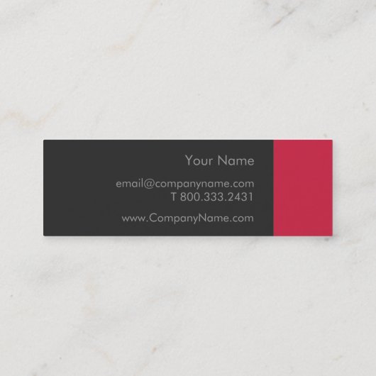 Crimson Red Bold Mini Visitekaartje (Achterkant)