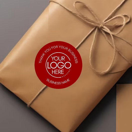 Crimson Red Business Bedankt Ronde Sticker