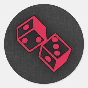 Crimson Red Casino Dice Ronde Sticker