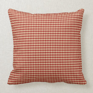 Crimson Red & Cream Houndstooth geometrisch patroo Kussen