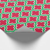 Crimson Red Emerald Green Wht XL Moroccan #4DS Cadeaupapier (Hoek)