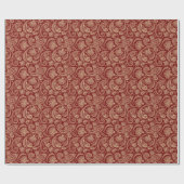 Crimson Red en Beige Creme  Paisley Cadeaupapier (Vlak)