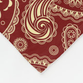 Crimson Red en Beige Creme Paisley Fleece Deken (Hoek)
