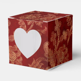 Crimson Red en Gold  Damask Bedankdoosjes
