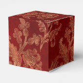 Crimson Red en Gold Damask Bedankdoosjes (Achterkant)