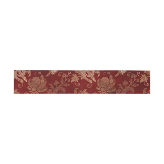 Crimson Red en Gold  Lattice Damask Uitnodigingen Wikkel (Vlak)
