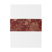 Crimson Red en Gold  Lattice Damask Uitnodigingen Wikkel (Achterkant Voorbeeld)