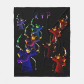 Crimson Red en Navy Blue Grim Reaper Katten Fleece Deken (Voorkant)