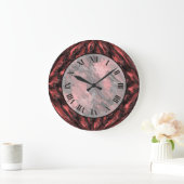 Crimson Red Faux Marble Wall klok (Huis)
