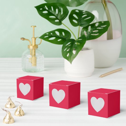 Crimson Red Favor Boxes – Heart 2x2x2 Style Bedankdoosjes (Meervoudige)