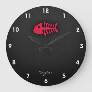 Crimson Red Fish Botten Grote Klok