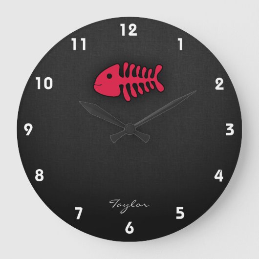 Crimson Red Fish Botten Grote Klok (Voorkant)
