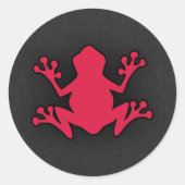 Crimson Red Frog Ronde Sticker (Voorkant)