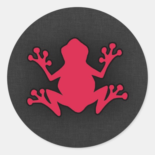 Crimson Red Frog Ronde Sticker (Voorkant)