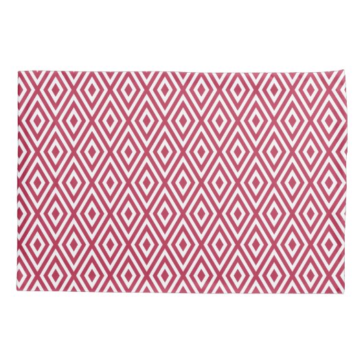 Crimson Red Geometric Pattern Kussensloop (Achterkant-Links)