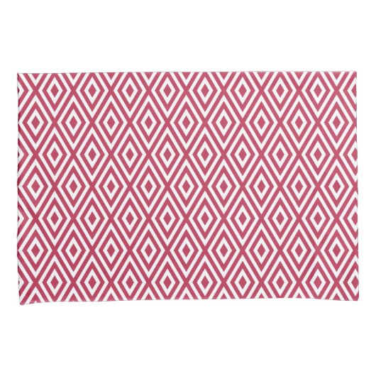 Crimson Red Geometric Pattern Kussensloop (Voorkant-Rechts)