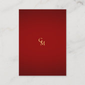Crimson Red Gold Monogram Romantische bruiloft Det Informatiekaartje (Achterkant)