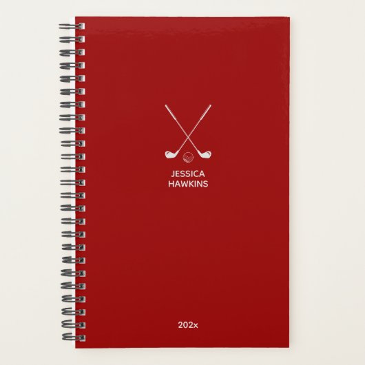 Crimson Red Golf Club Personal Weekly Planner (Voorkant)