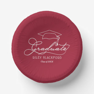 Crimson Red Graduation Party Paper Papieren Kommen