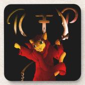 Crimson Red Grim Reaper Cat Bier Onderzetter (Voorkant)