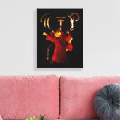 Crimson Red Grim Reaper Cat Canvas Afdruk (Insitu (Woonkamer))