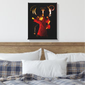 Crimson Red Grim Reaper Cat Canvas Afdruk (Insitu (Slaapkamer))
