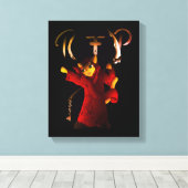 Crimson Red Grim Reaper Cat Canvas Afdruk (Insitu (Houten vloer))